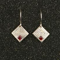 Red Spinel Dangle Earwires
